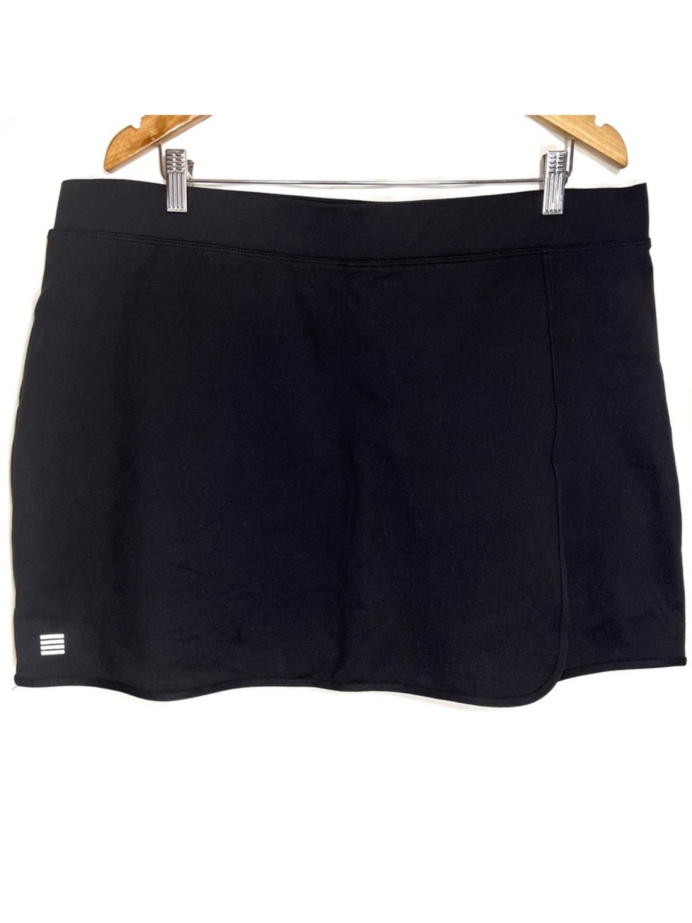 Lands’ End Black Active Knit Jersey Skort (Retired Style) Size XL